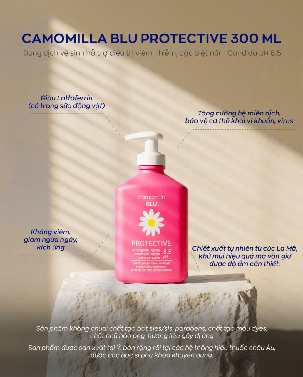 Dung dịch vệ sinh vùng kín Camomilla BLU Protective 300ml